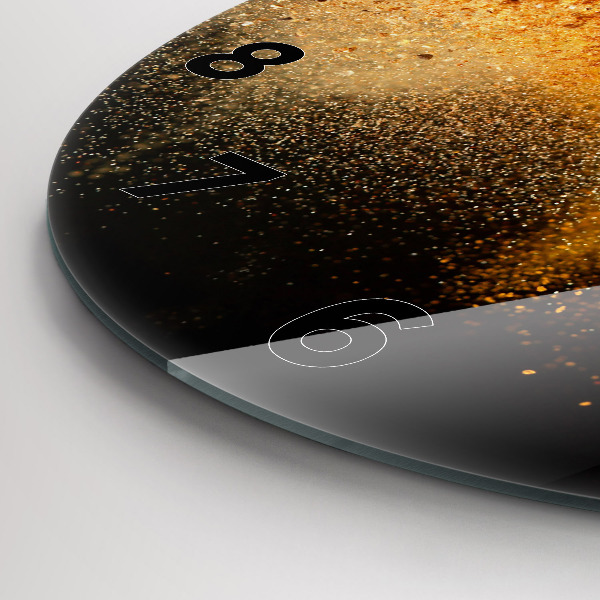 Round glass wall clock Spices scattered