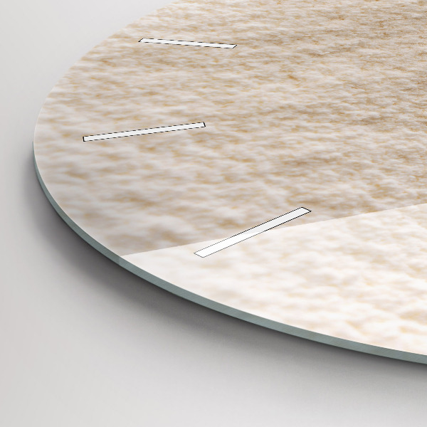 Round glass wall clock Flour and ears of grain