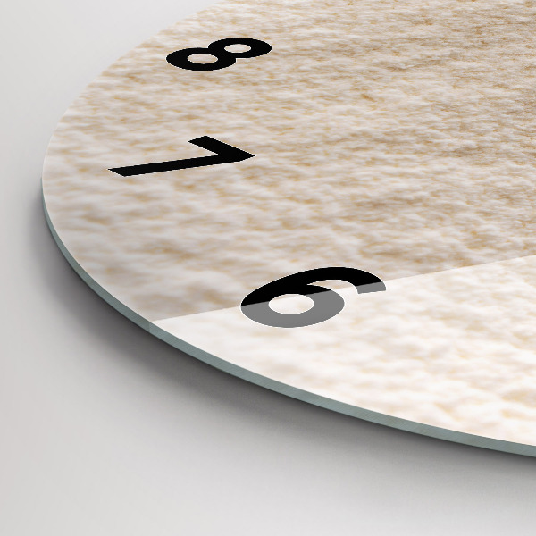 Round glass wall clock Flour and ears of grain
