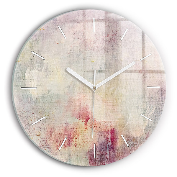 Round glass wall clock Painted abstraction