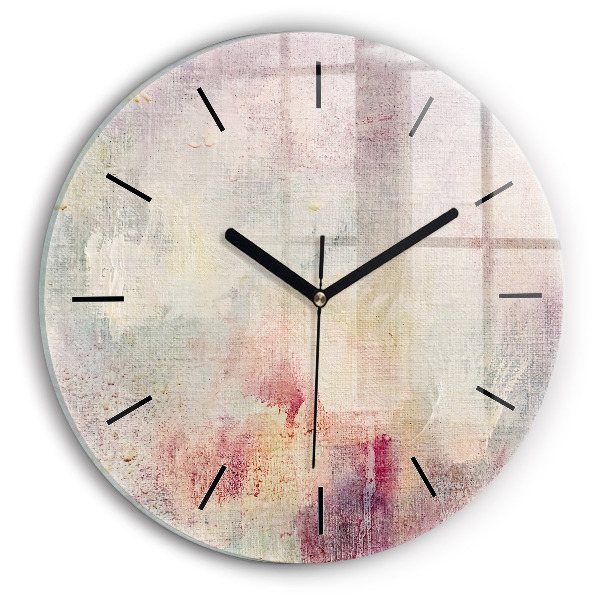 Round glass wall clock Painted abstraction