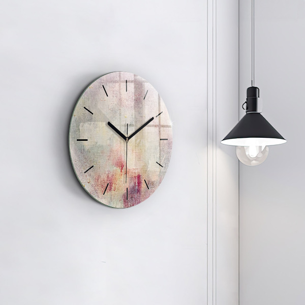 Round glass wall clock Painted abstraction