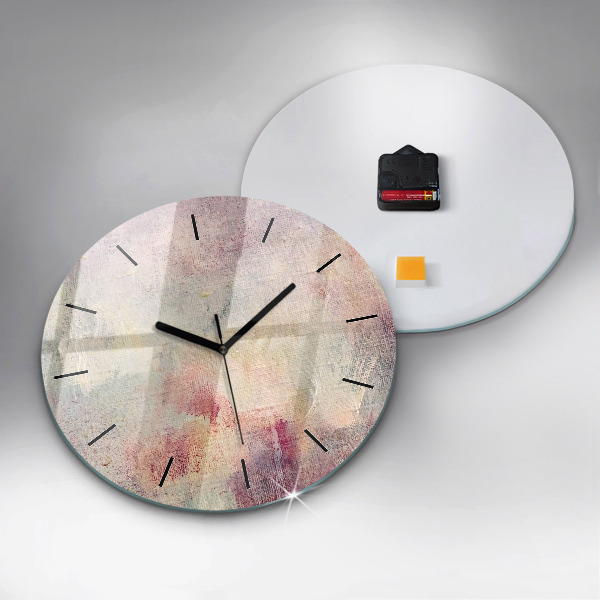 Round glass wall clock Painted abstraction