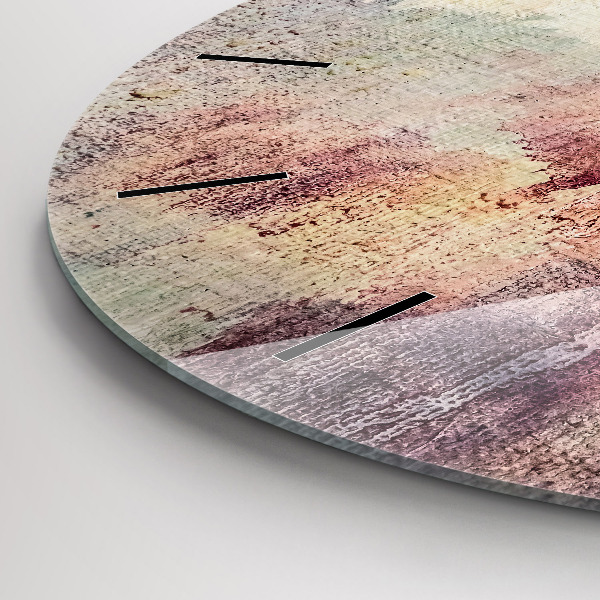 Round glass wall clock Painted abstraction