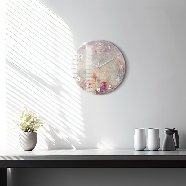 Round glass wall clock Painted abstraction