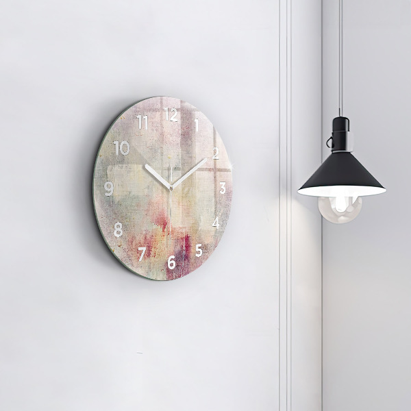 Round glass wall clock Painted abstraction
