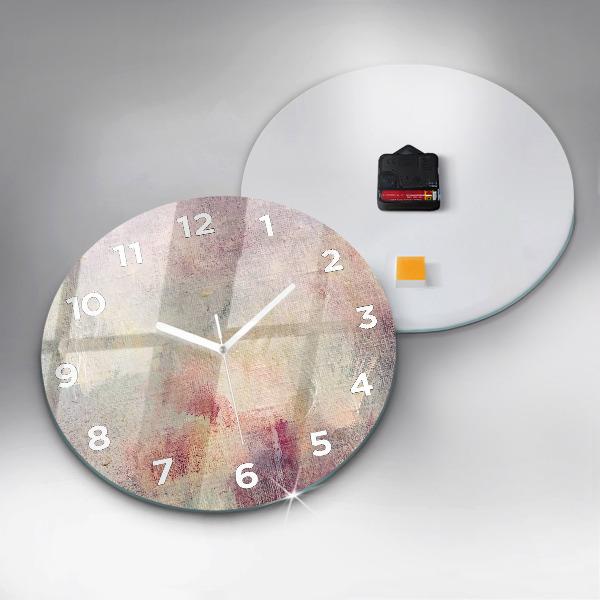 Round glass wall clock Painted abstraction