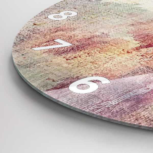 Round glass wall clock Painted abstraction