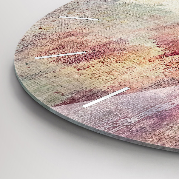 Round glass wall clock Painted abstraction