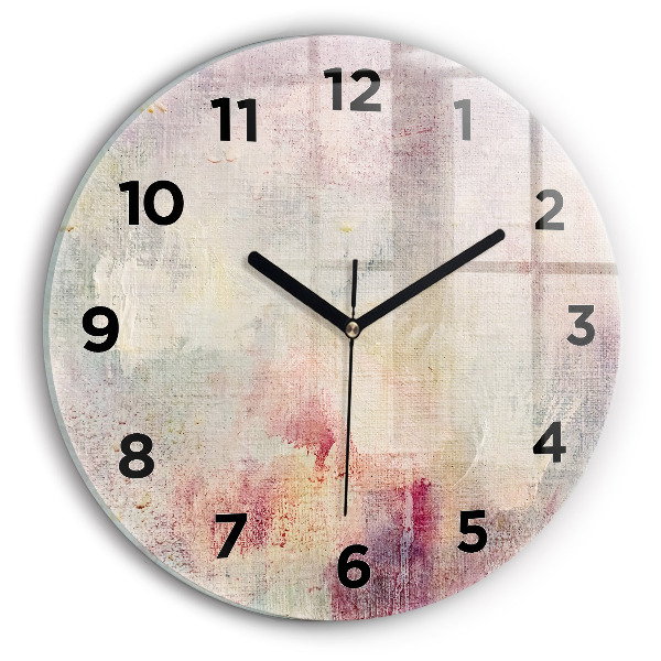 Round glass wall clock Painted abstraction
