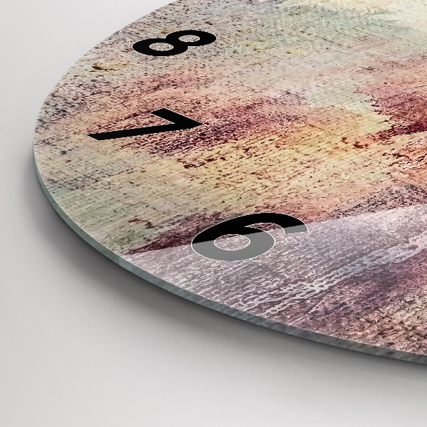 Round glass wall clock Painted abstraction