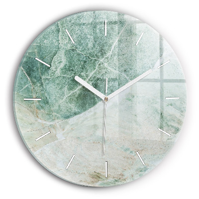 Round glass wall clock Marble Stone Texture