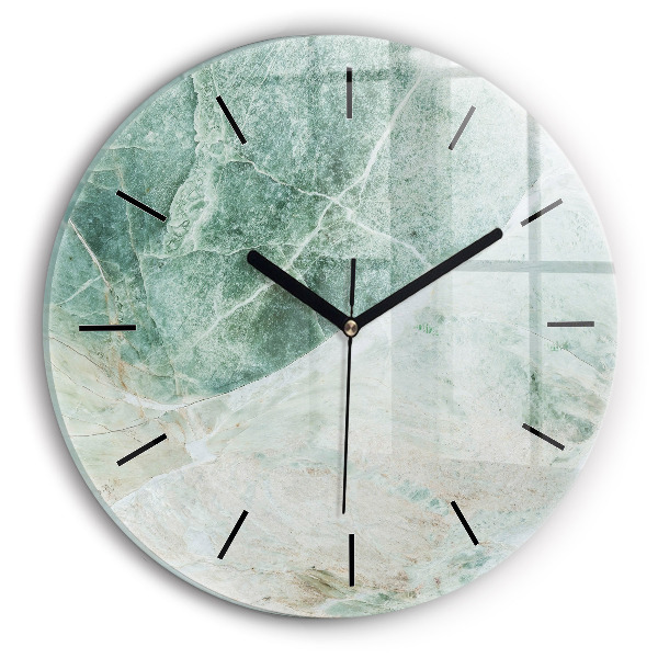 Round glass wall clock Marble Stone Texture