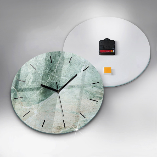 Round glass wall clock Marble Stone Texture