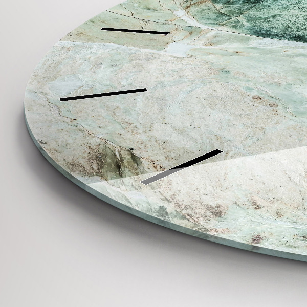 Round glass wall clock Marble Stone Texture