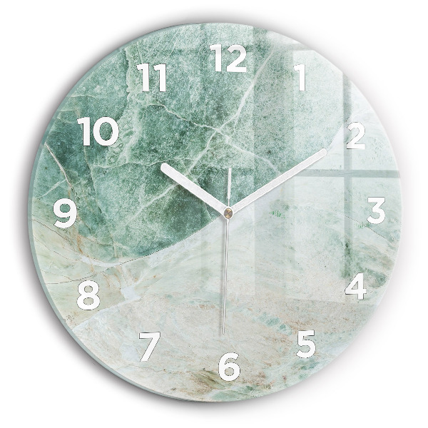 Round glass wall clock Marble Stone Texture