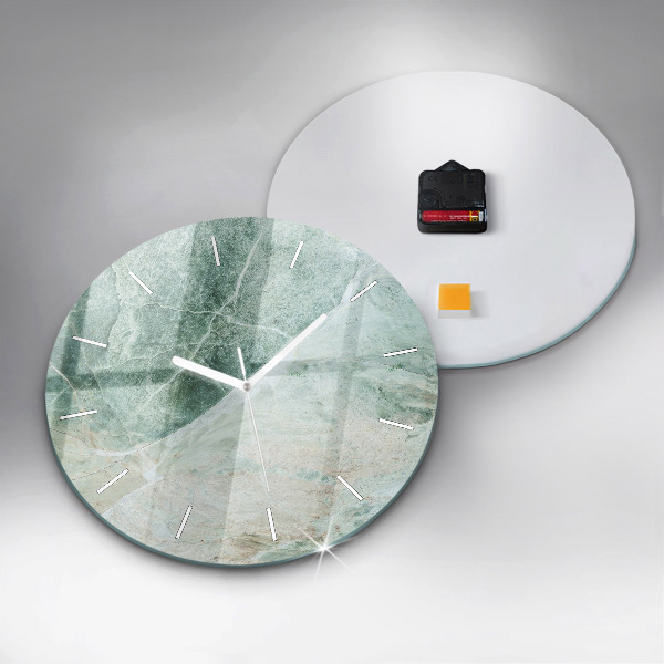 Round glass wall clock Marble Stone Texture