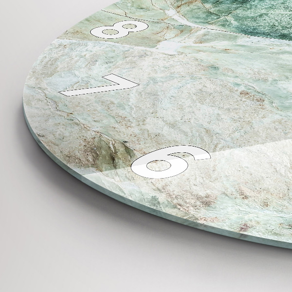Round glass wall clock Marble Stone Texture