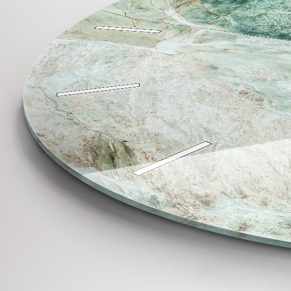 Round glass wall clock Marble Stone Texture