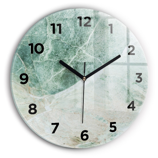 Round glass wall clock Marble Stone Texture