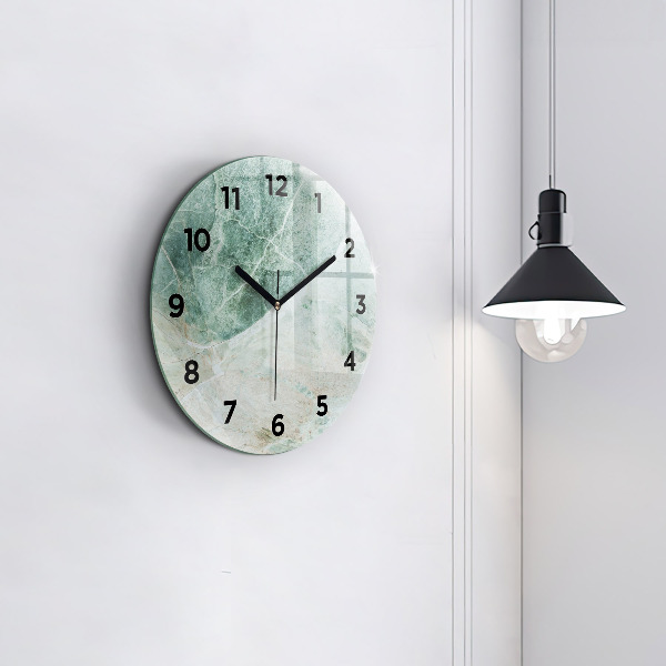 Round glass wall clock Marble Stone Texture