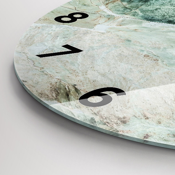Round glass wall clock Marble Stone Texture