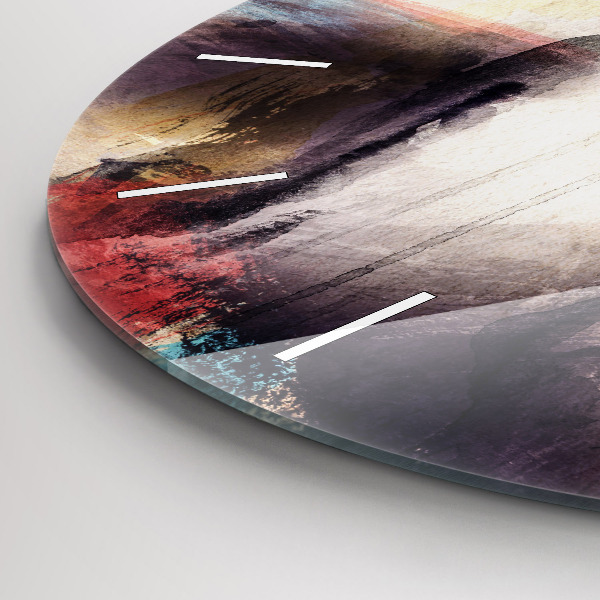 Round glass wall clock Abstract portrait of a woman