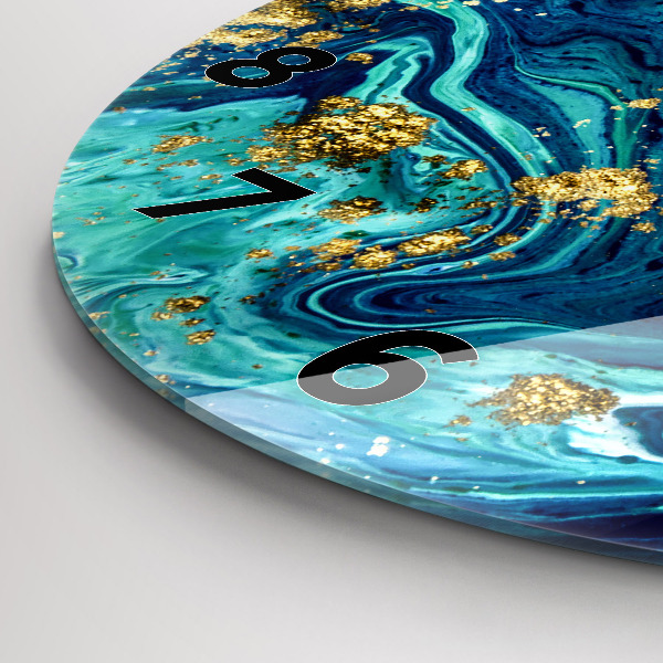 Round glass wall clock Modern abstraction