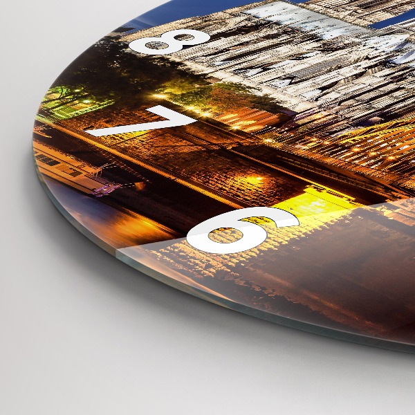 Round glass wall clock Bridge in Germany