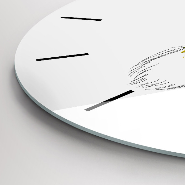 Round glass wall clock Colorful deer head