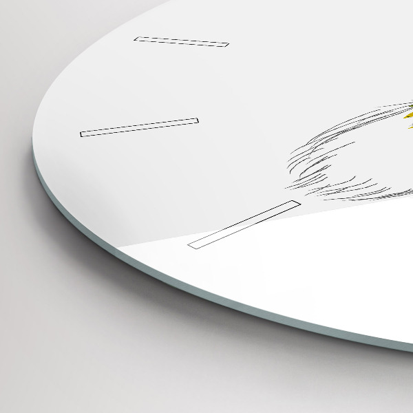 Round glass wall clock Colorful deer head