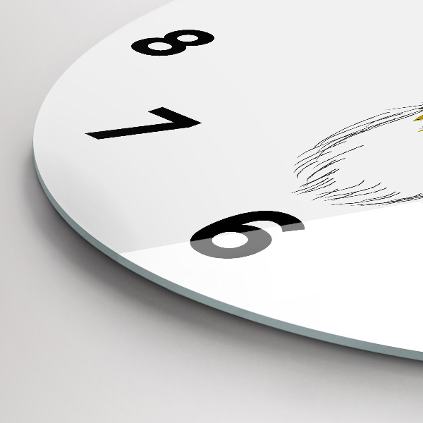 Round glass wall clock Colorful deer head