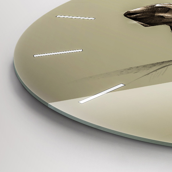 Round glass wall clock Graphic moose