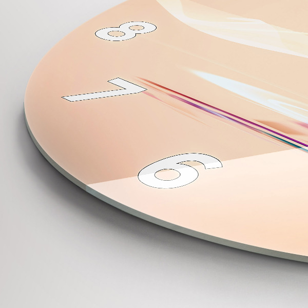 Round glass wall clock Flamingo illustration