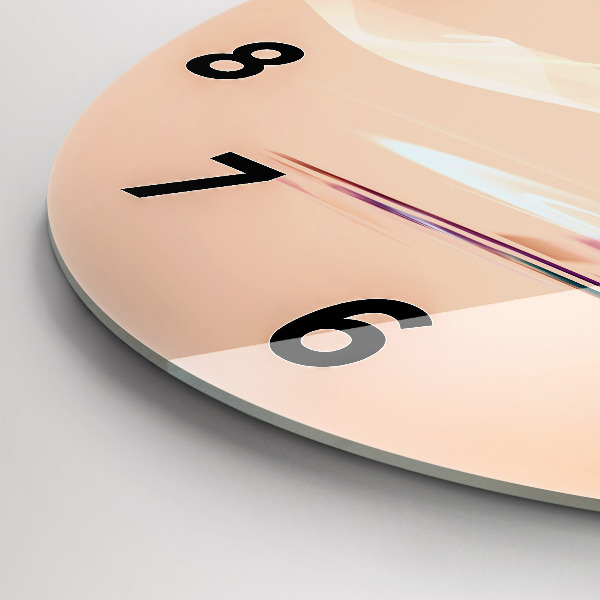 Round glass wall clock Flamingo illustration