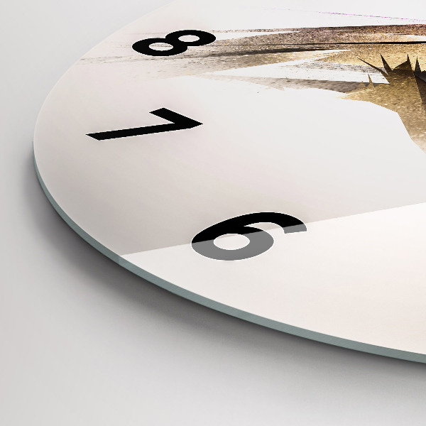 Round glass wall clock Bird of Predation