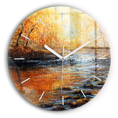 Round glass wall clock Artistic art