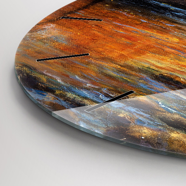 Round glass wall clock Artistic art