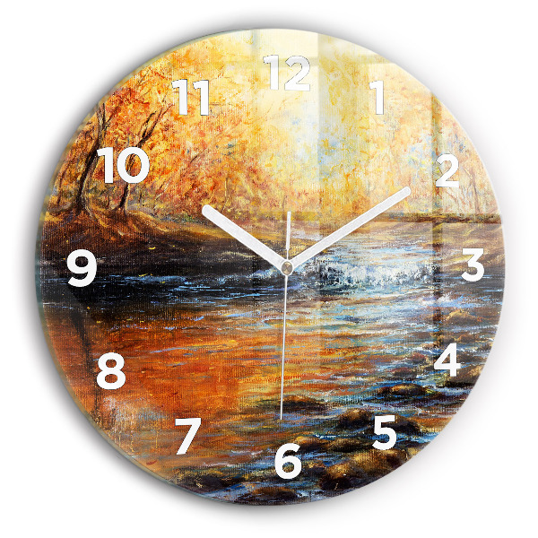 Round glass wall clock Artistic art