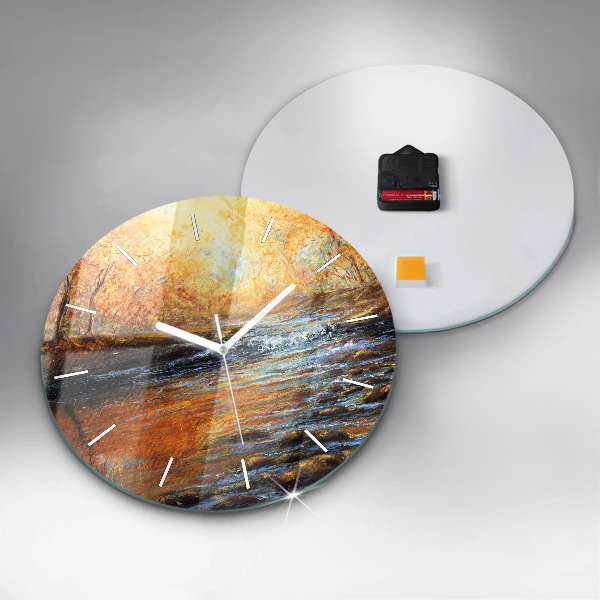 Round glass wall clock Artistic art