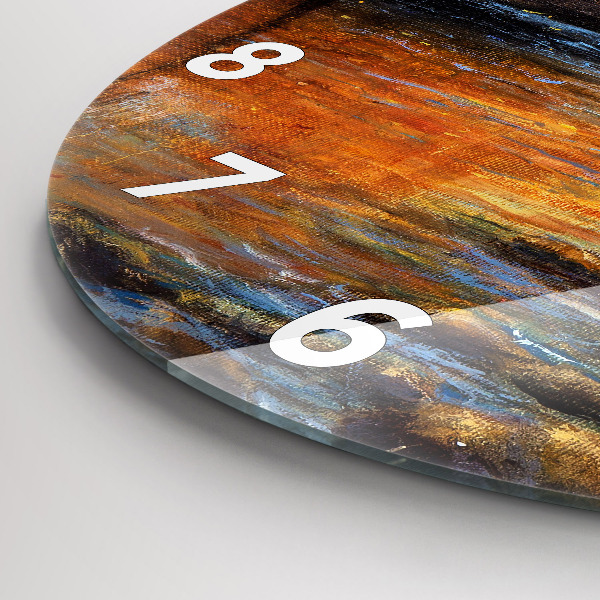 Round glass wall clock Artistic art