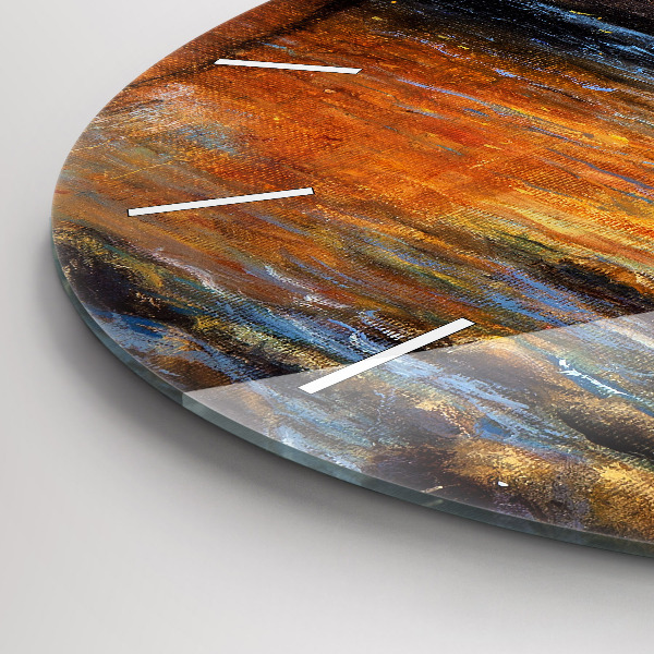 Round glass wall clock Artistic art