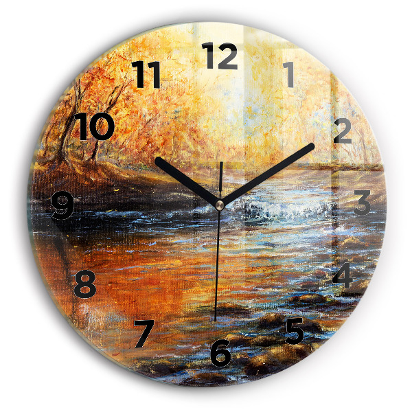 Round glass wall clock Artistic art