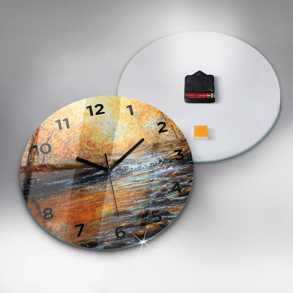 Round glass wall clock Artistic art