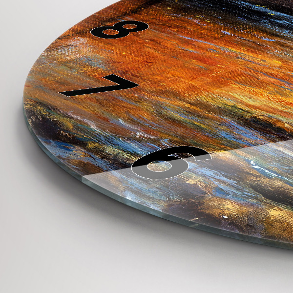 Round glass wall clock Artistic art