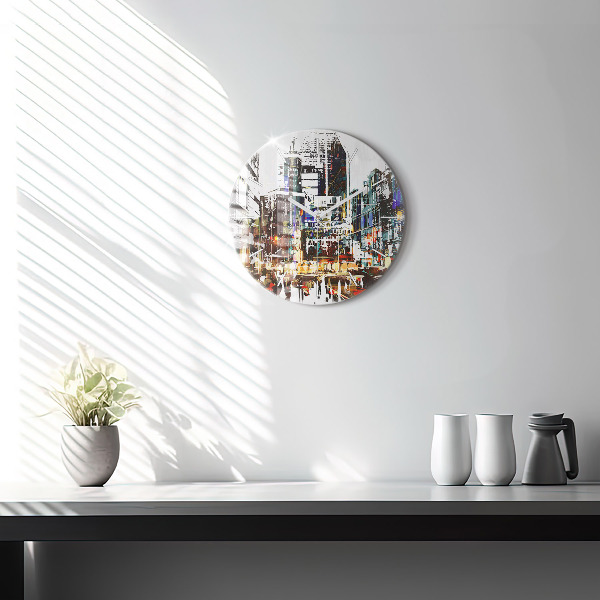 Round glass wall clock New York City