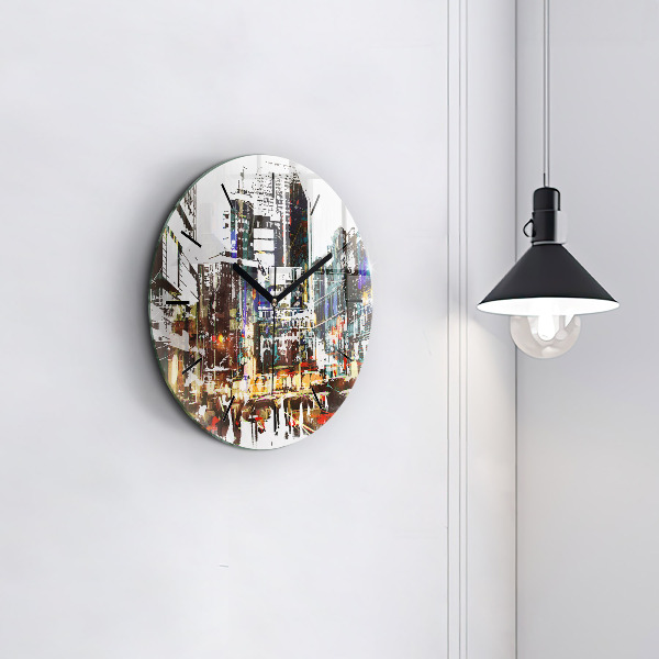Round glass wall clock New York City