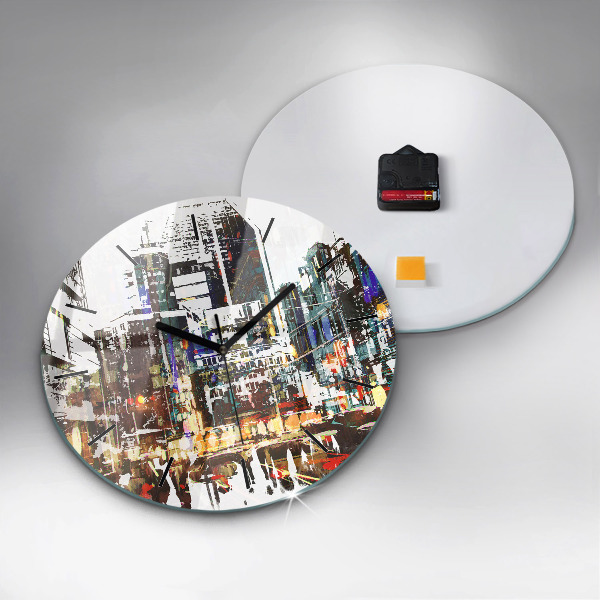 Round glass wall clock New York City