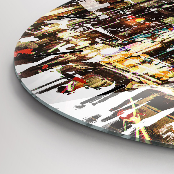 Round glass wall clock New York City