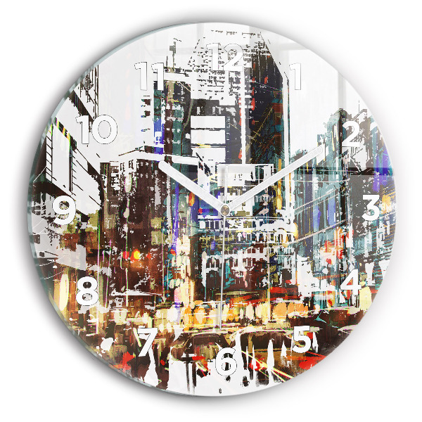 Round glass wall clock New York City